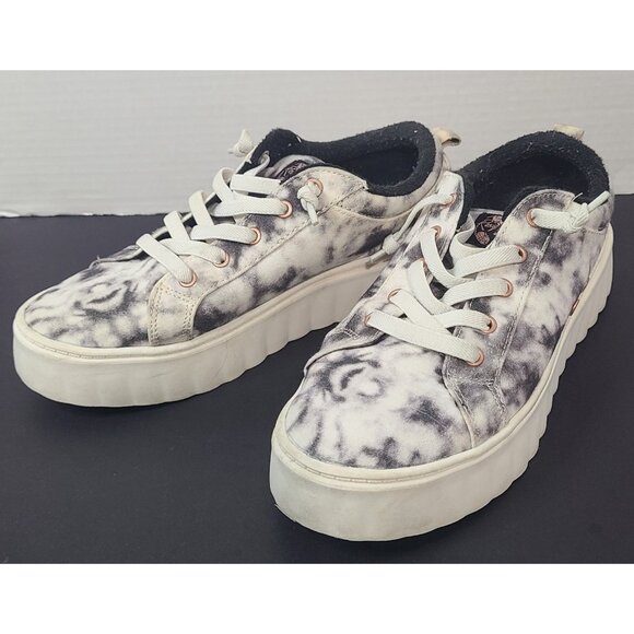 Roxy Sheilahh Black White Tie Dye Low Top Sneakers Size US 7.5 - Picture 1 of 8